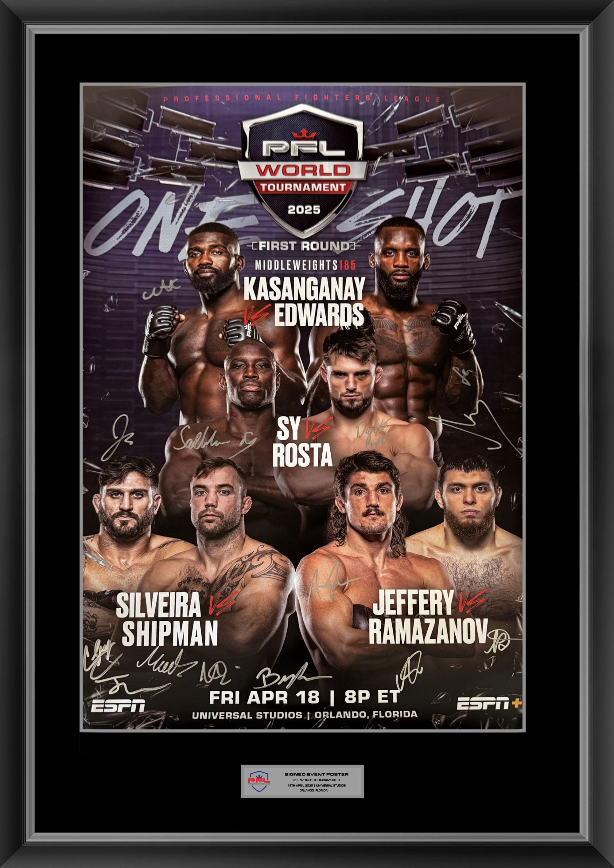 PFL WORLD TOURNAMENT 3 Signed Event Poster