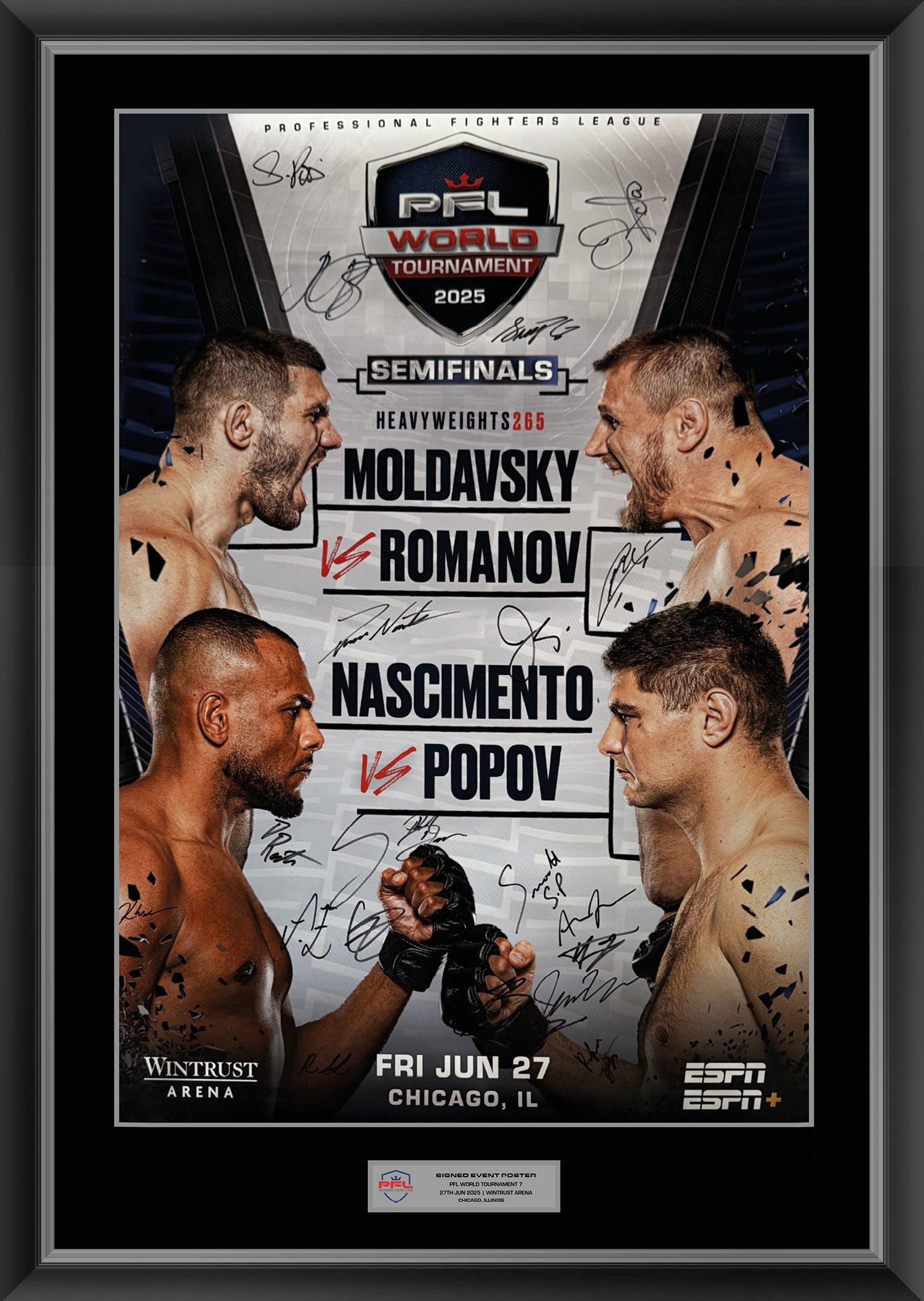 PFL WORLD TOURNAMENT 7 Signed Event Poster HW