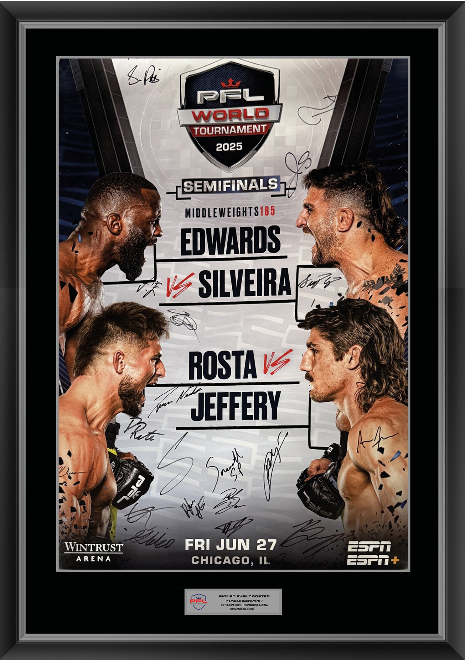 PFL WORLD TOURNAMENT 7 Signed Event Poster MW