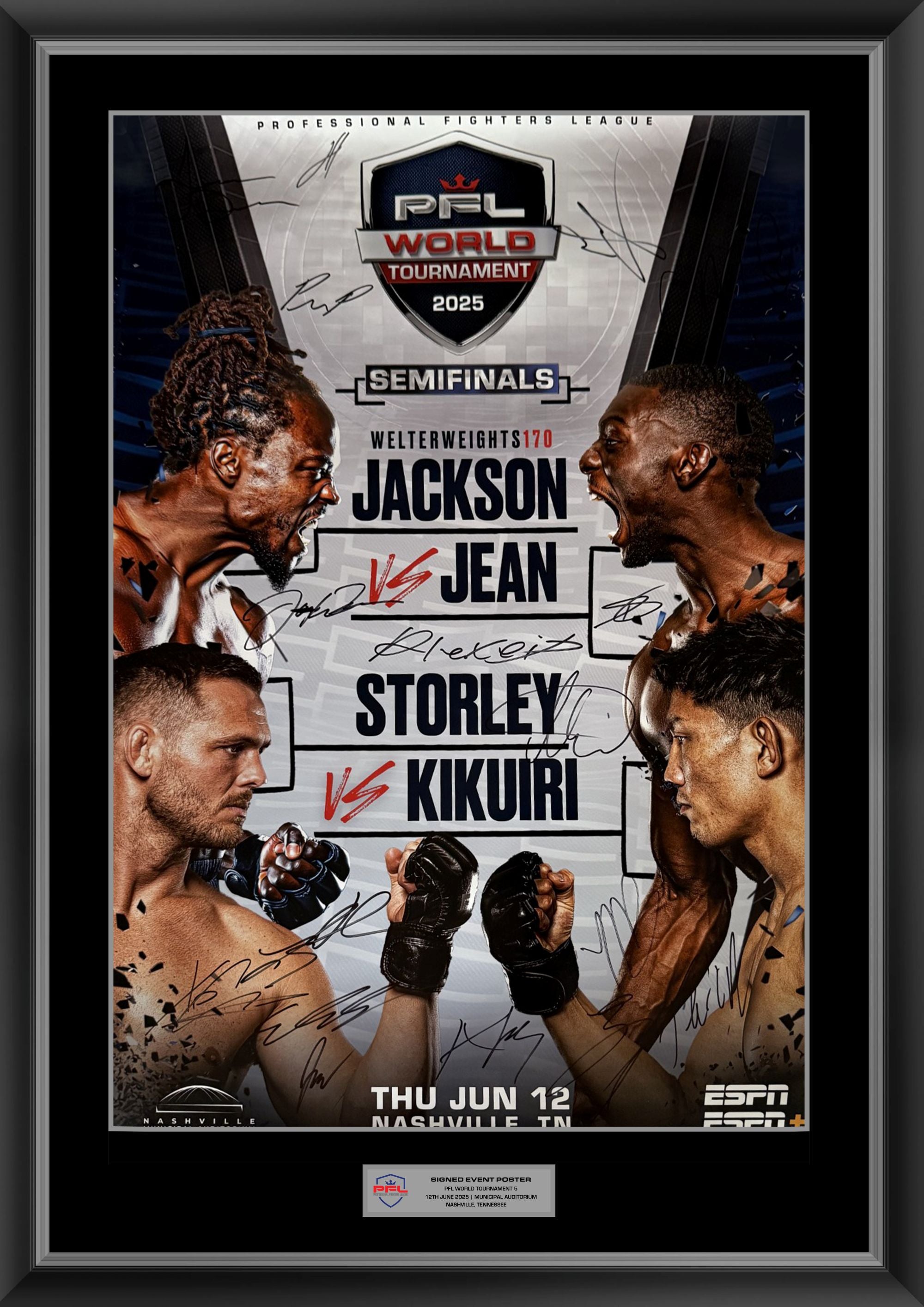 PFL WORLD TOURNAMENT 5 Signed Event Poster WW