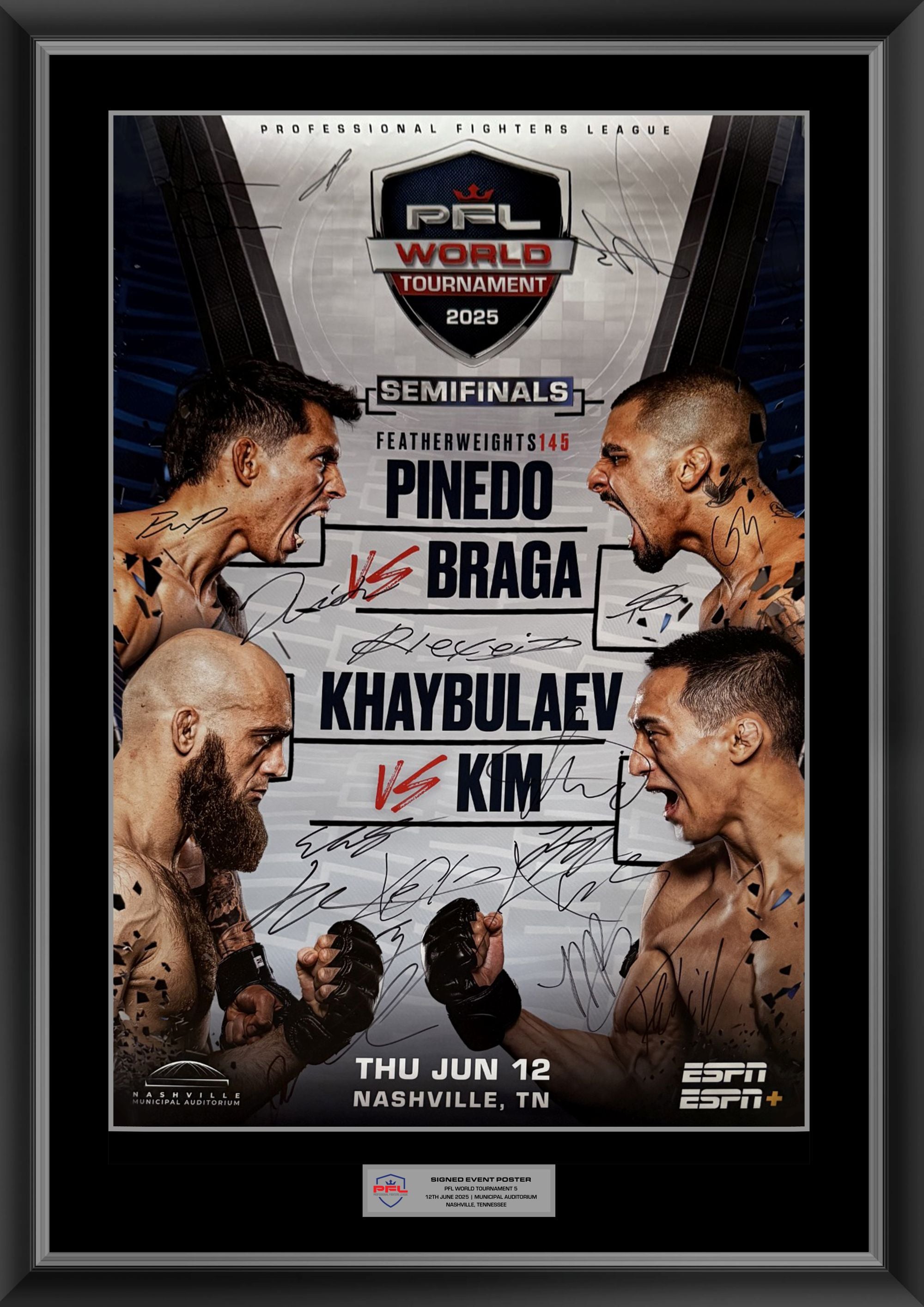 PFL WORLD TOURNAMENT 5 Signed Event Poster FW