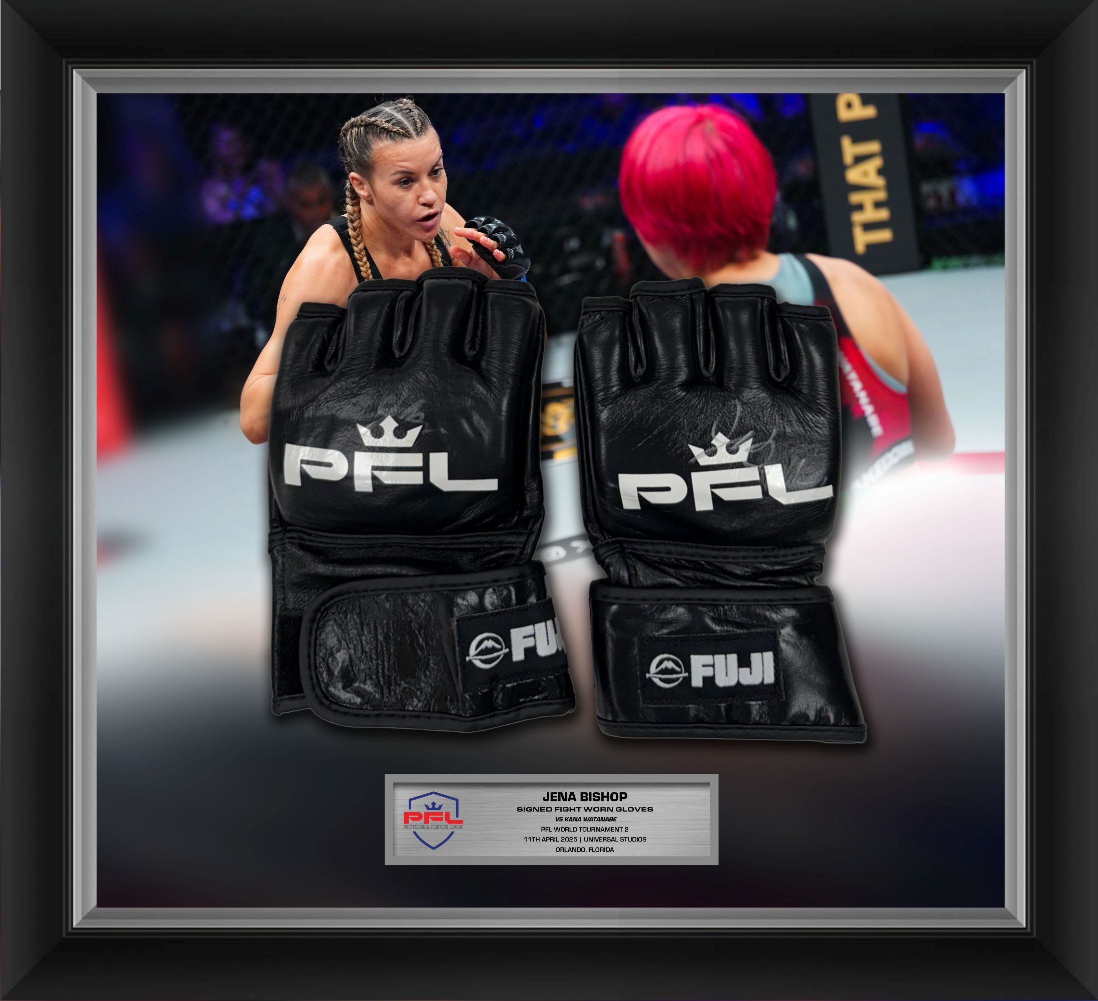Jena Bishop Signed Fight Worn Gloves