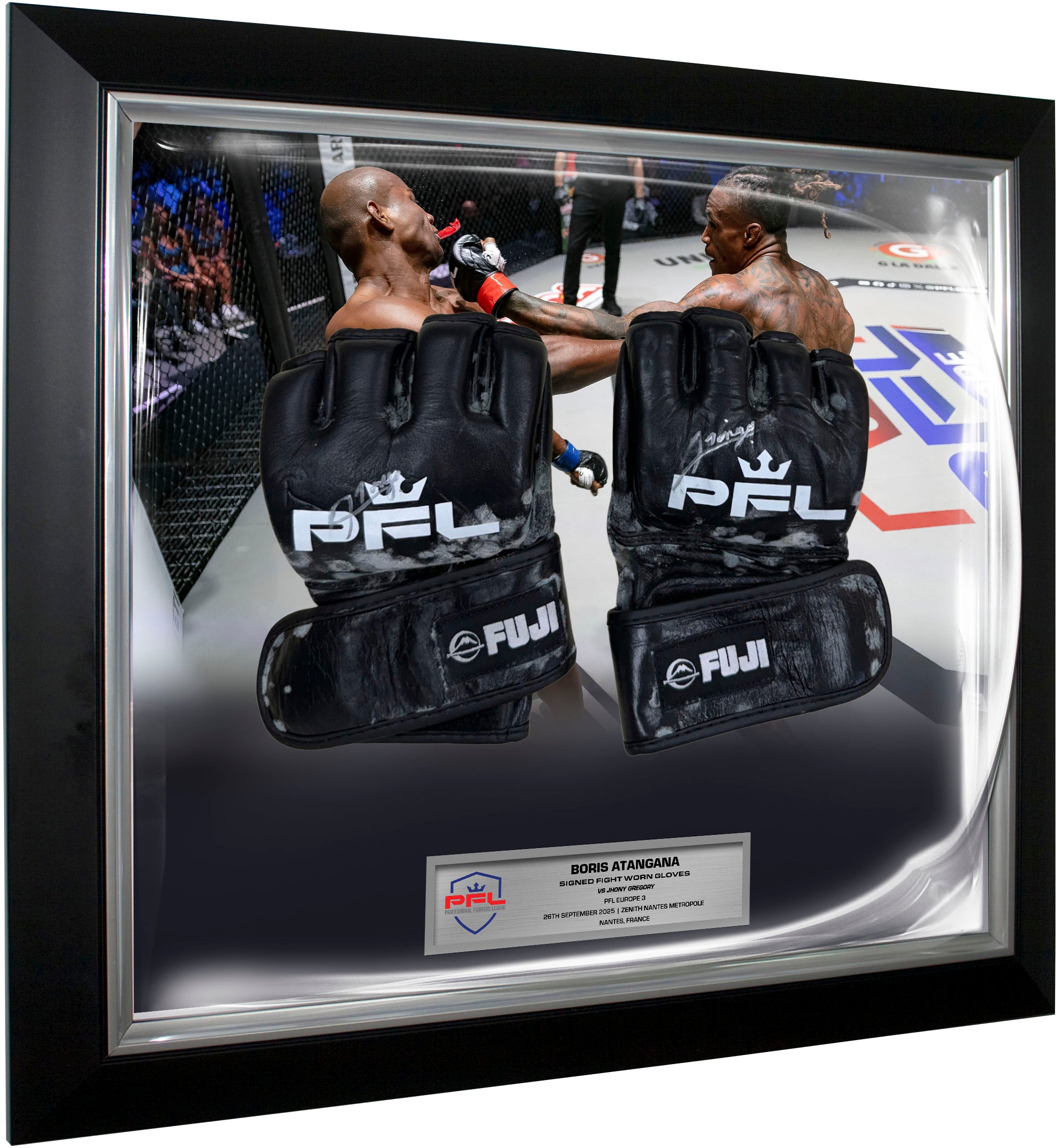 Boris Atangana Signed Fight Worn Gloves