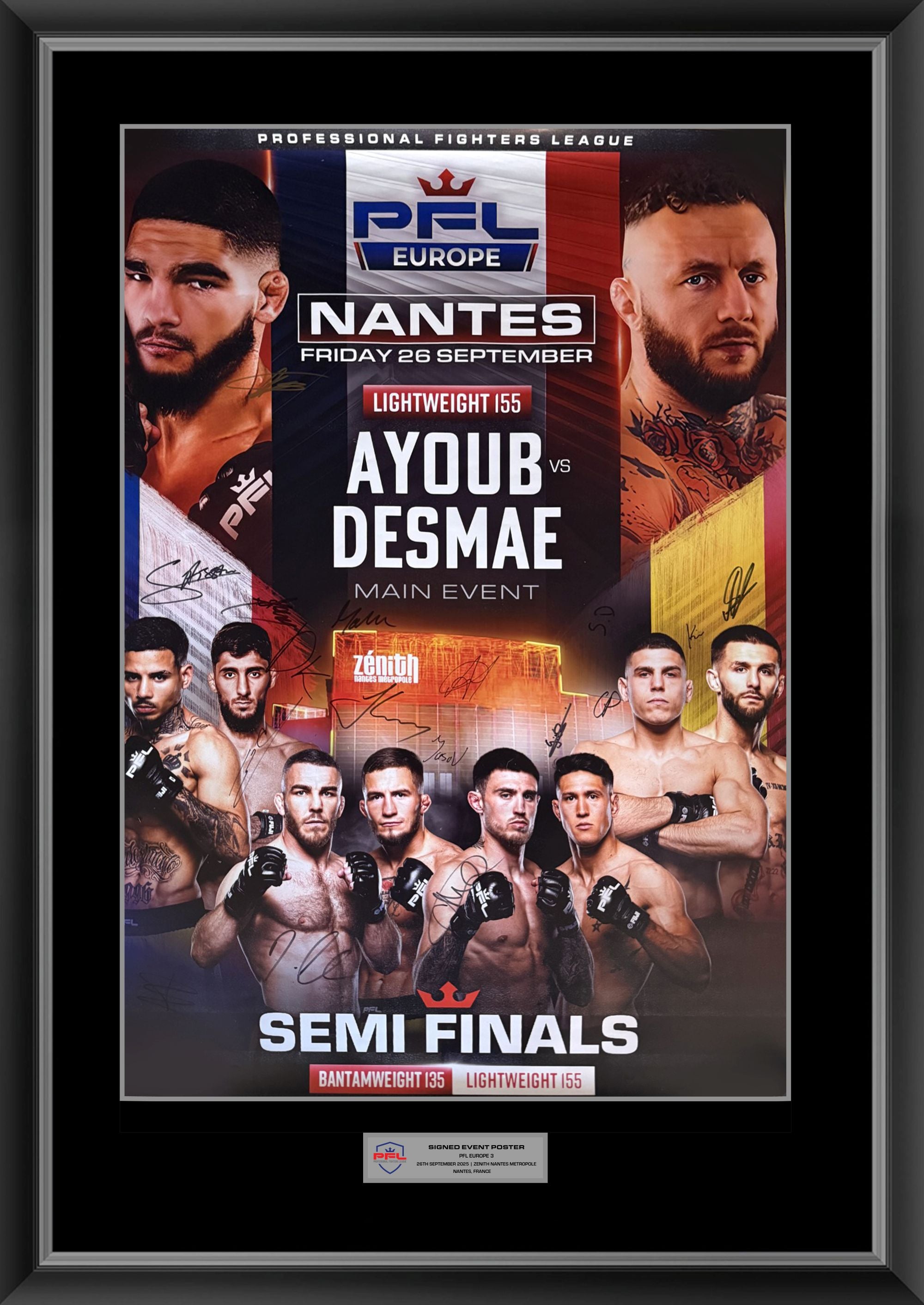PFL Europe 3 Nantes Signed Event Poster