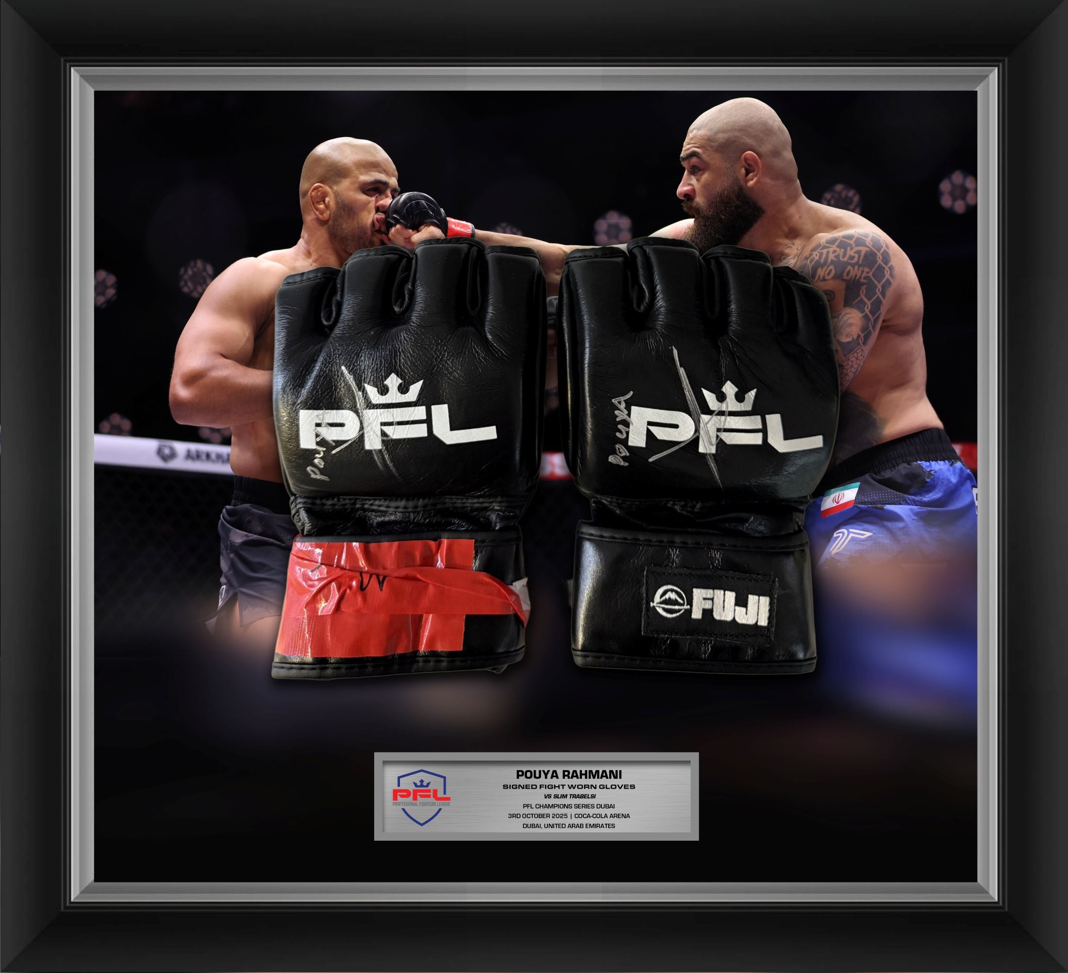 Pouya Rahmani  Signed Fight Worn Gloves - CS