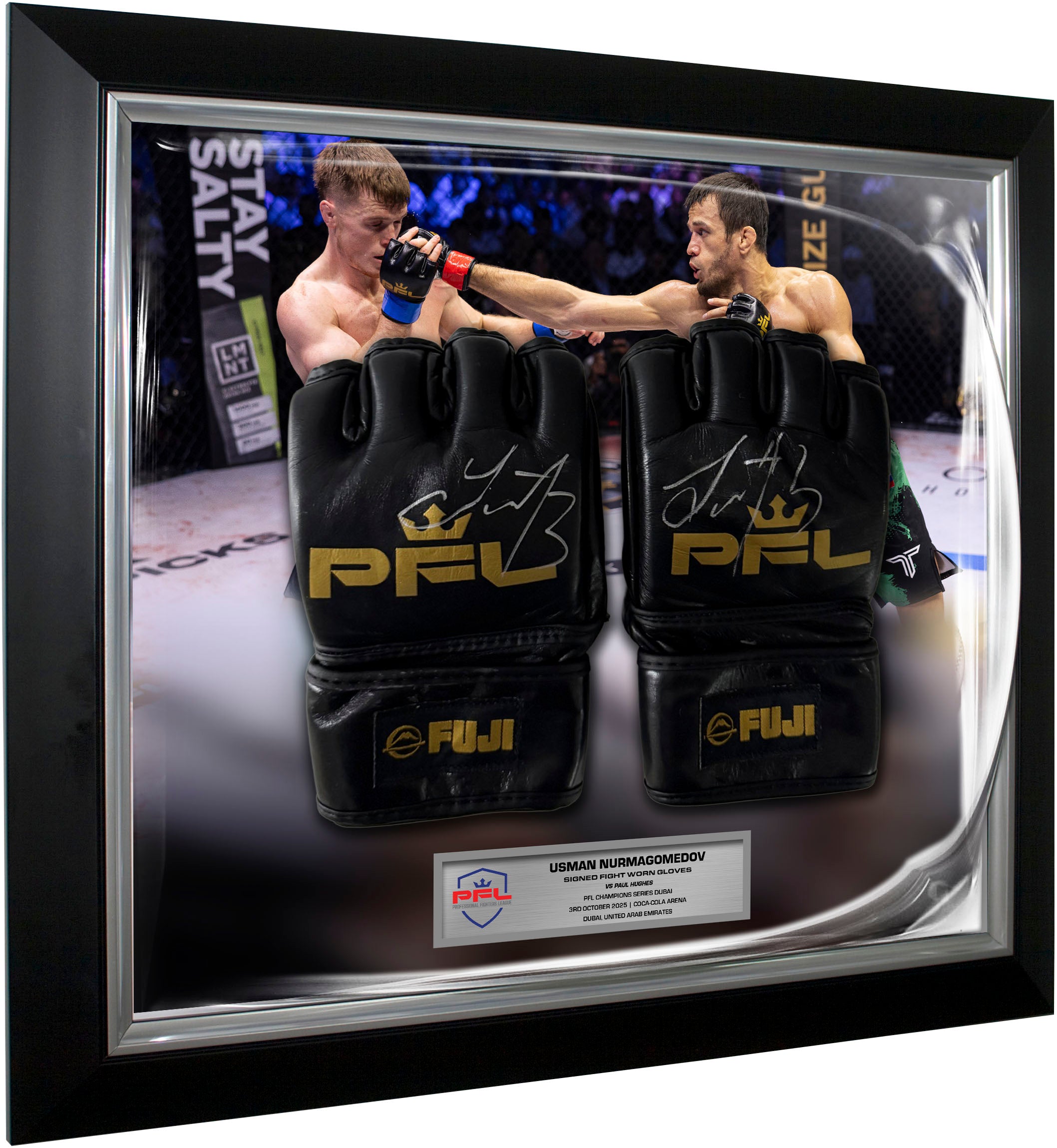 Usman Nurmagomedov Signed Fight Worn Champion Gloves - CS