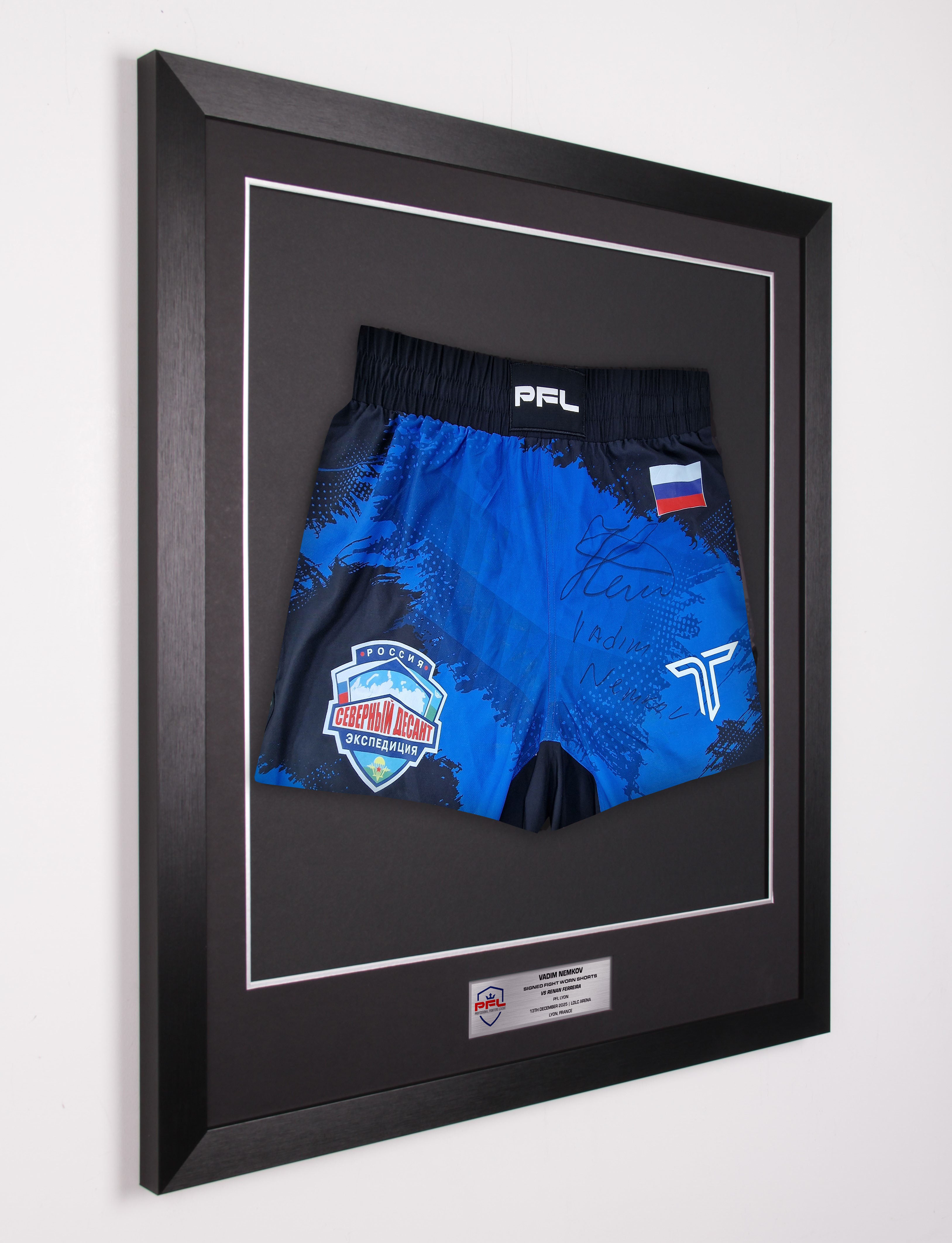 Vadim Nemkov Signed Fight Worn Shorts Lyon 2025