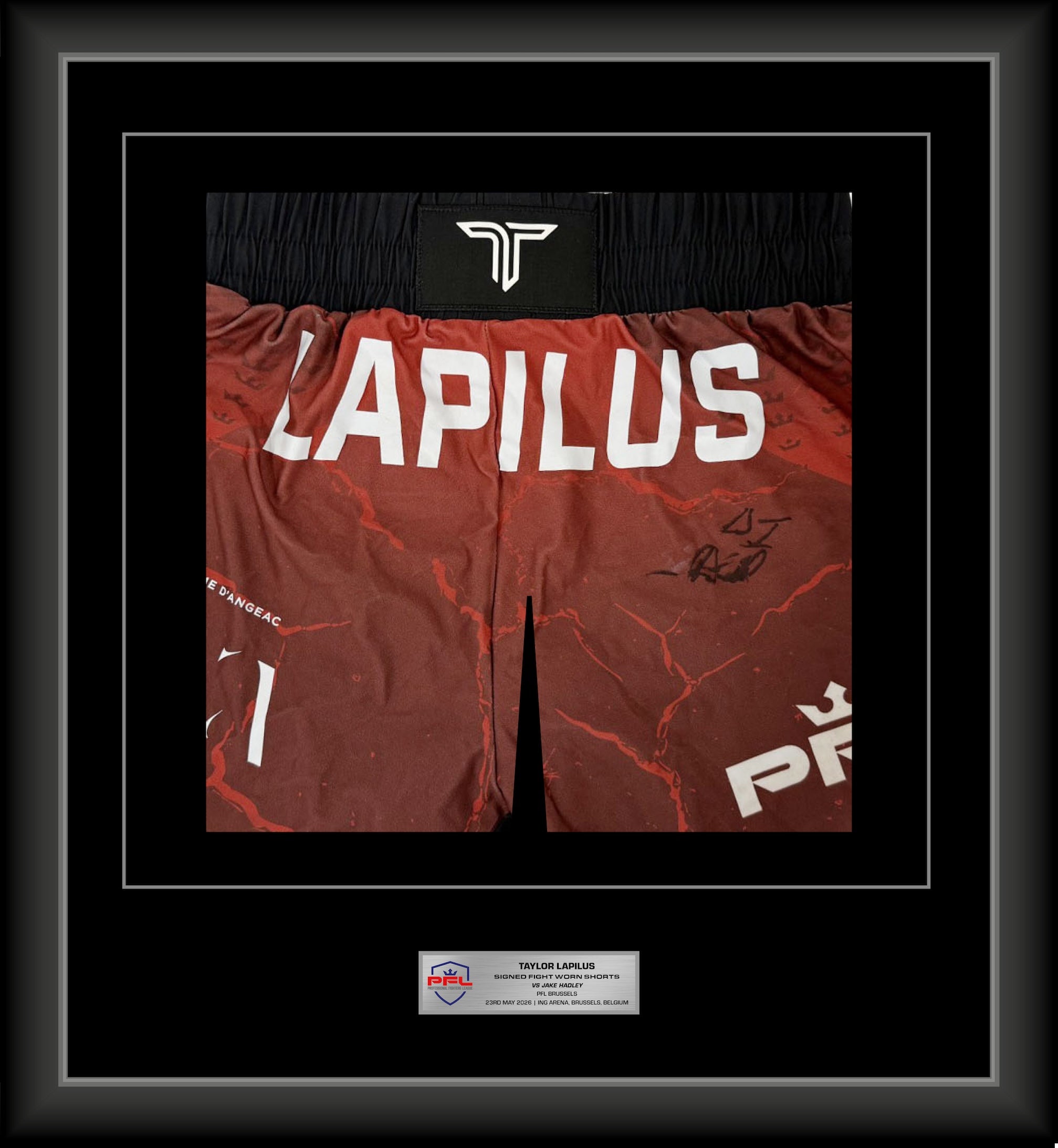 Taylor Lapilus Signed Fight Worn Shorts Brussels 2026