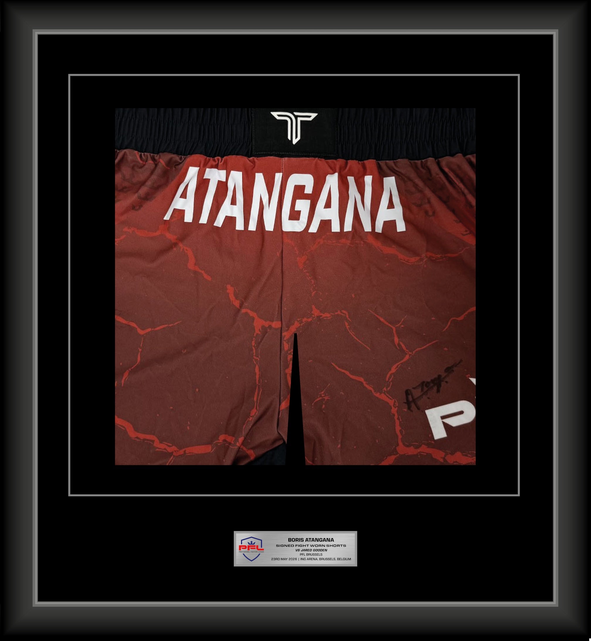 Boris Atangana Signed Fight Worn Shorts Brussels 2026