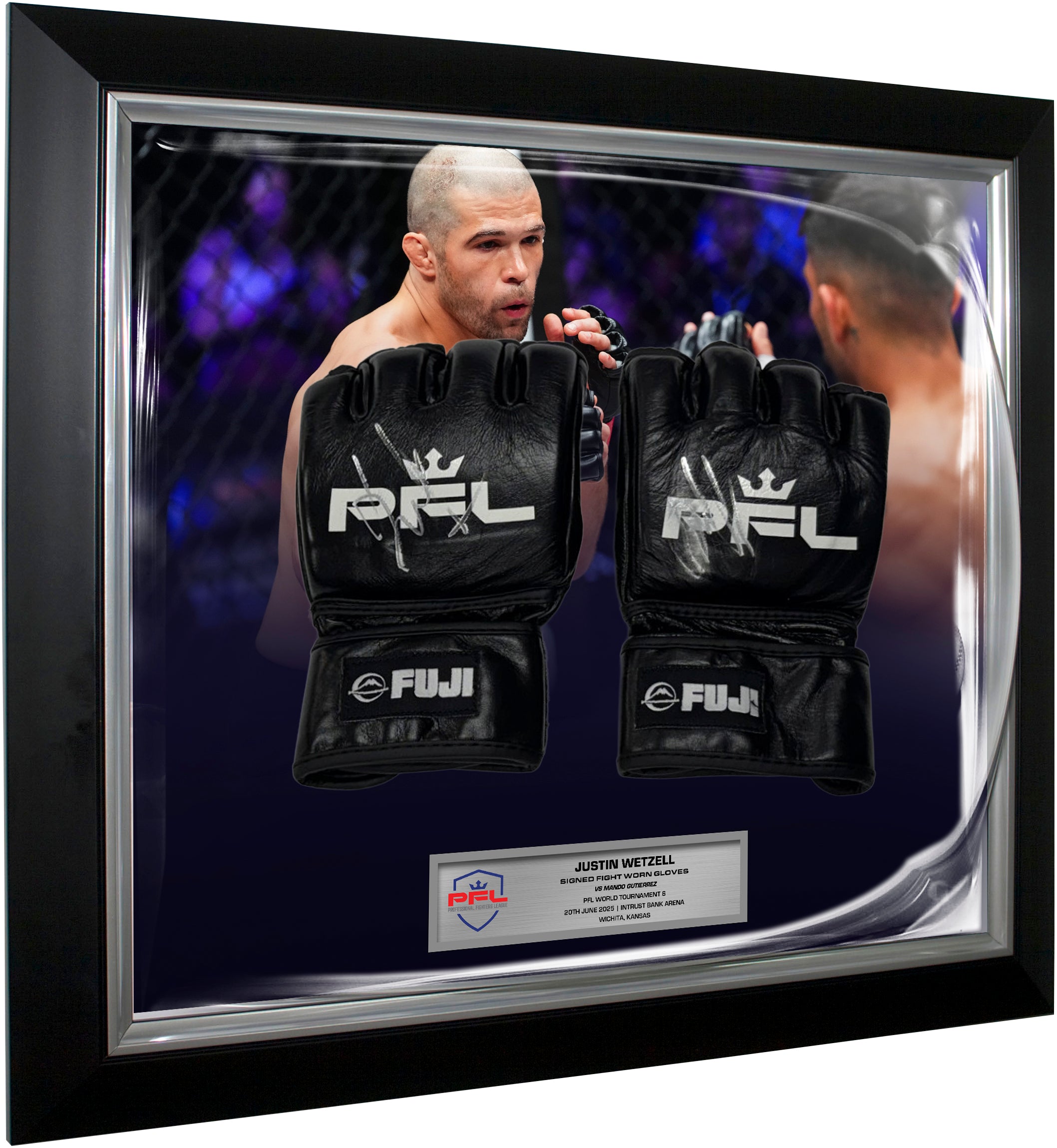 Justin Wetzell Signed Fight Worn Gloves