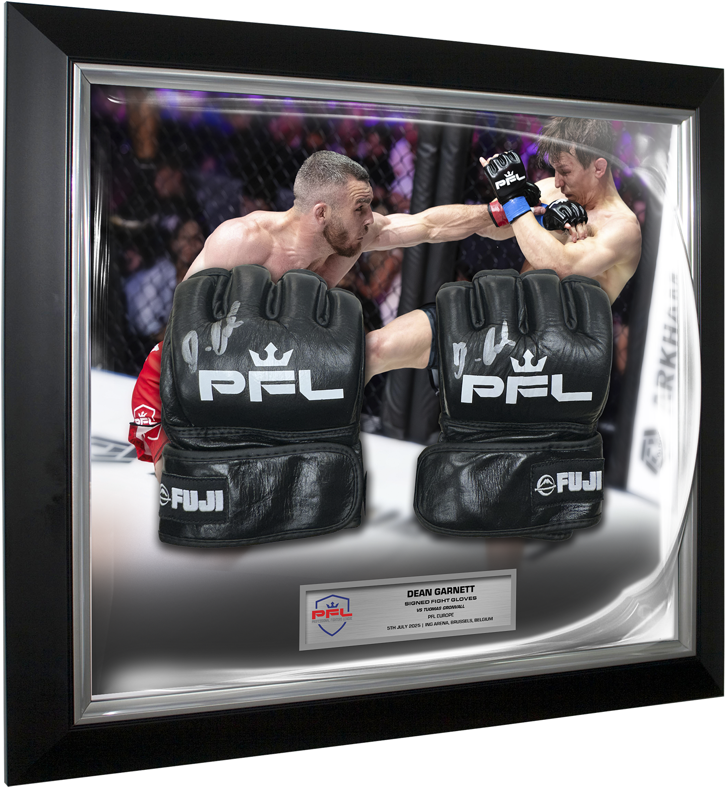 Dean Garnett Signed Fight Worn Gloves
