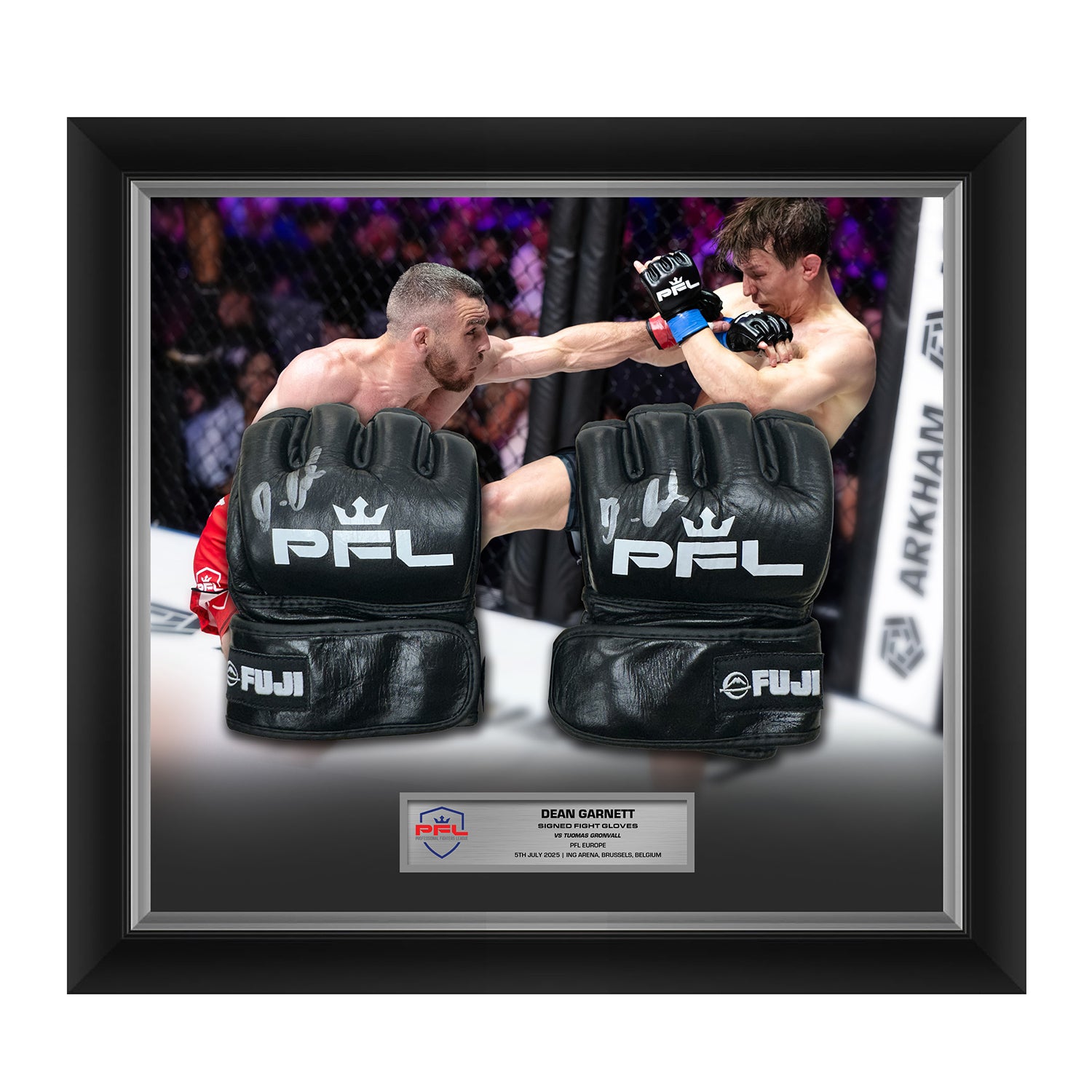 Dean Garnett Signed Fight Worn Gloves
