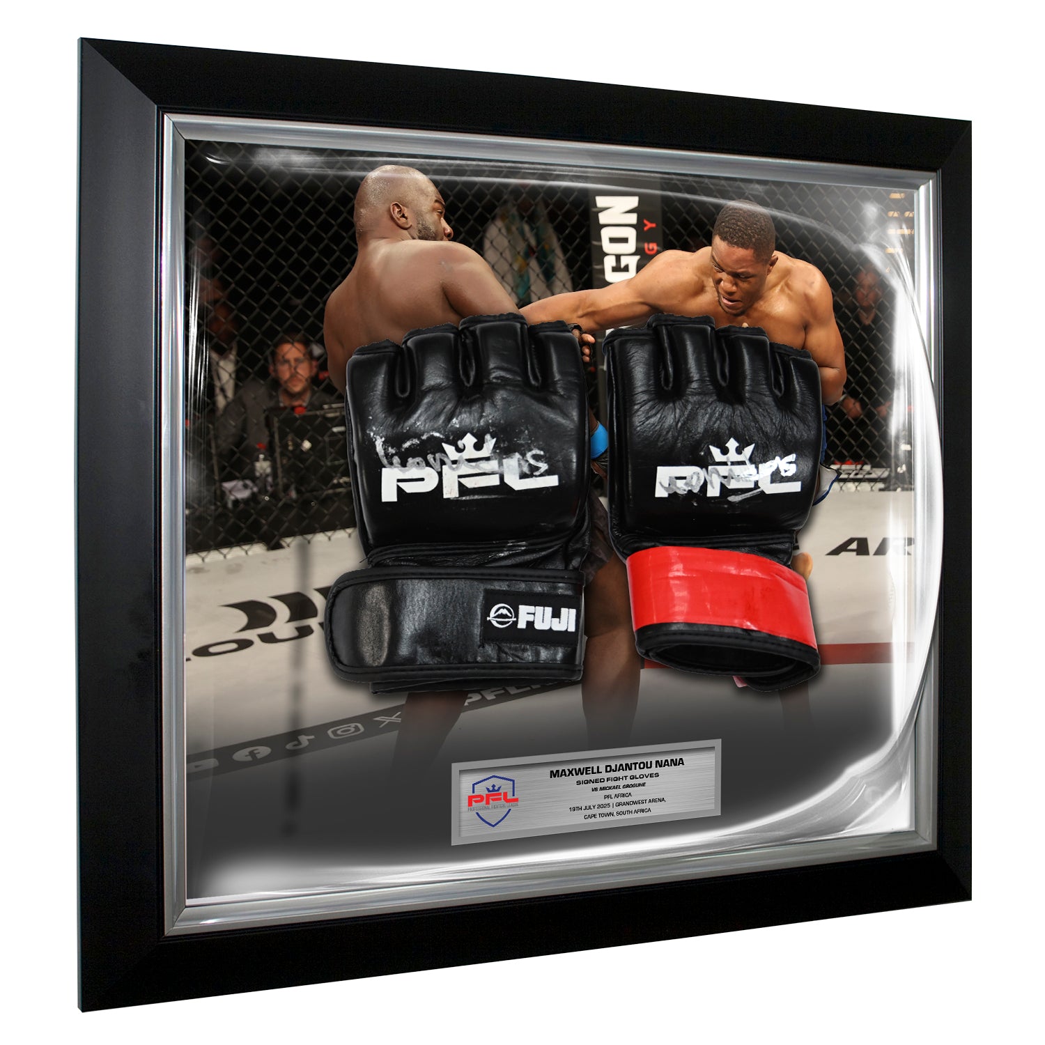 Maxwell Djantou Nana Signed Fight Worn Gloves