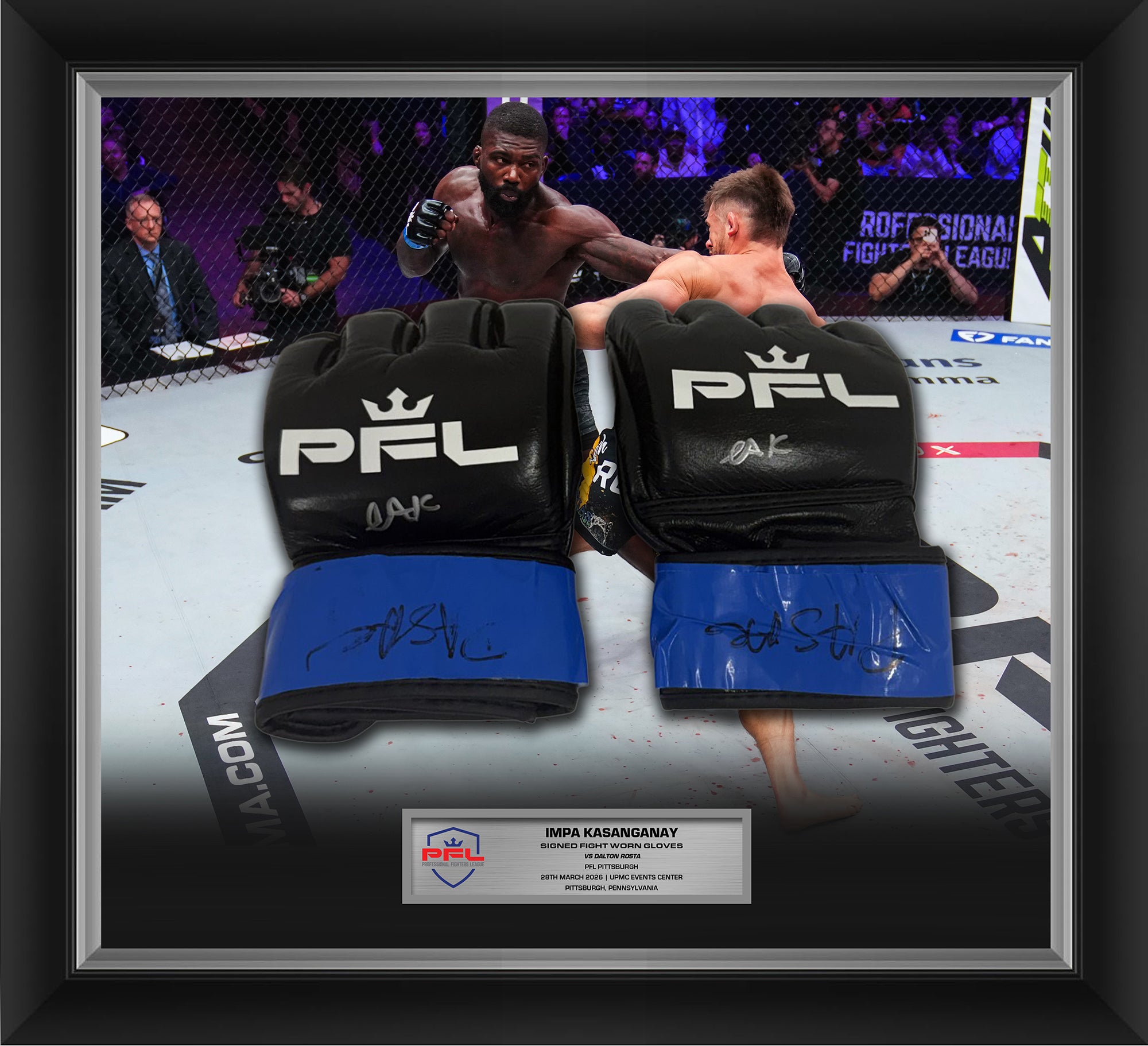 Impa Kasanganay Signed Fight Worn Gloves Pittsburgh 2026