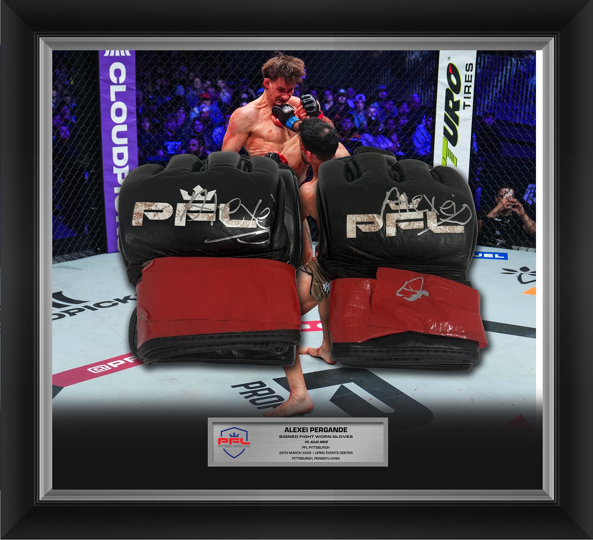 Alexei Pergande Signed Fight Worn Gloves Pittsburgh 2026