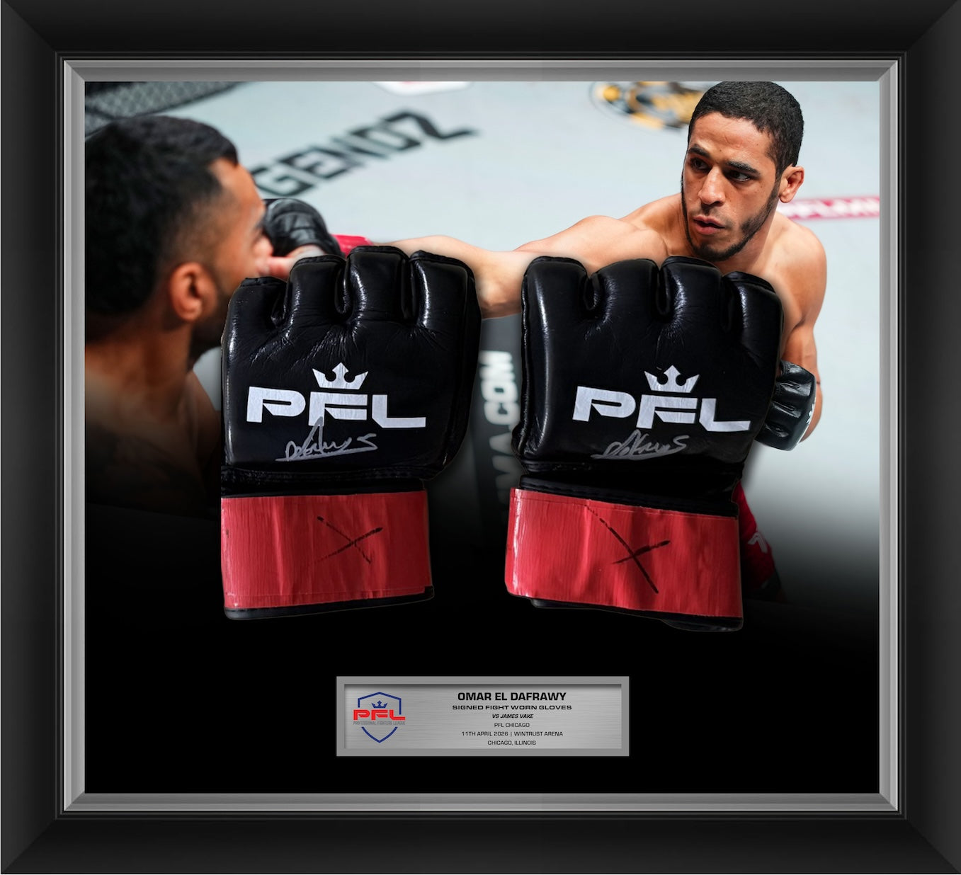Omar El Dafrawy Signed Fight Worn Gloves Chicago 2026
