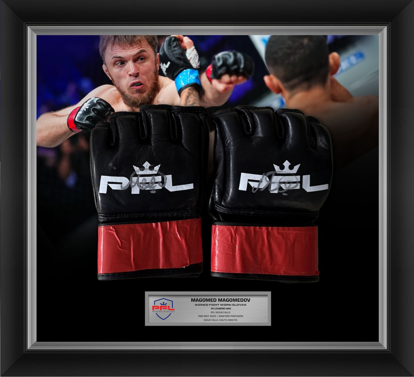 Magomed Magomedov Signed Fight Worn Gloves Sioux Falls 2026