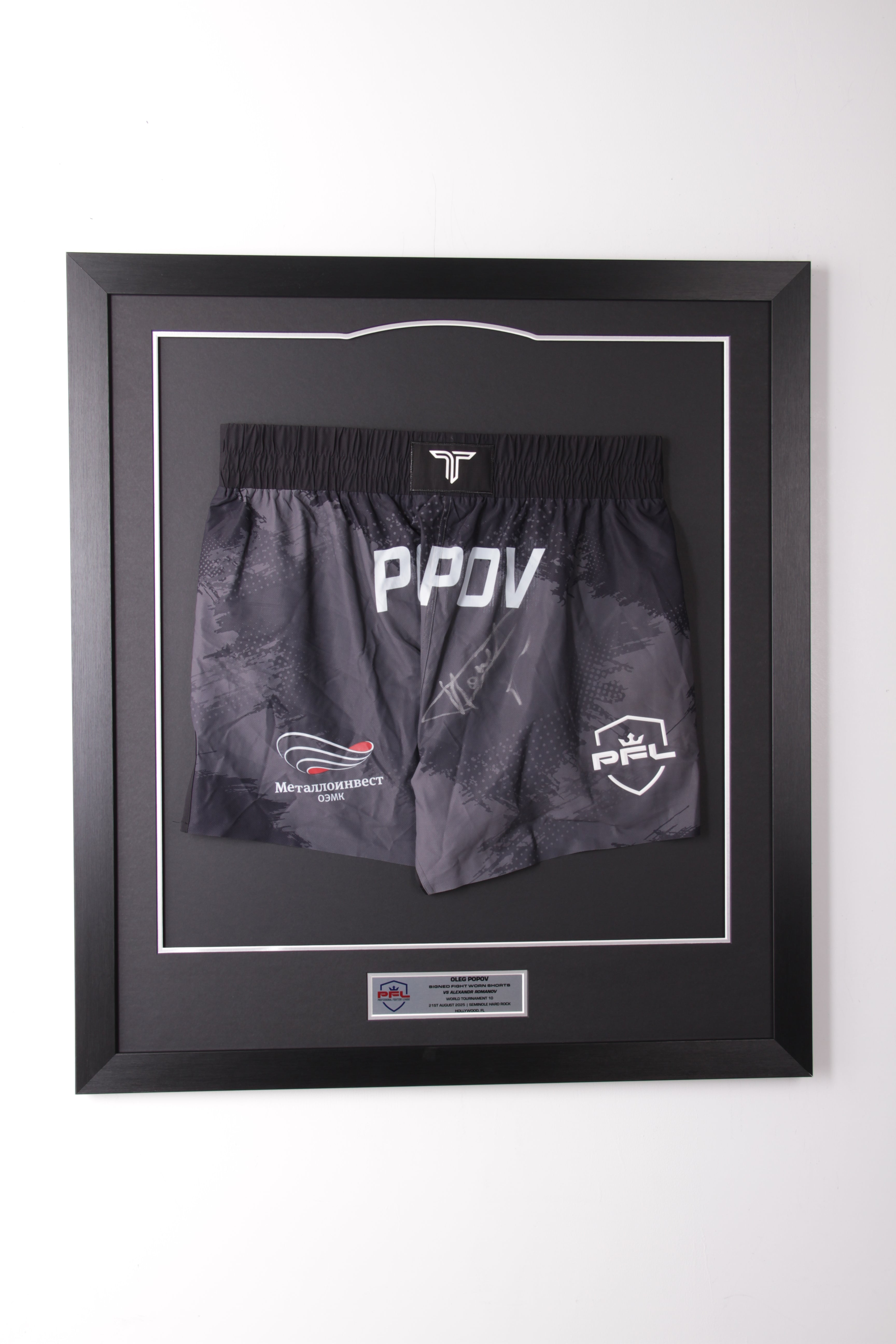 Oleg Popov Signed Fight Worn Shorts