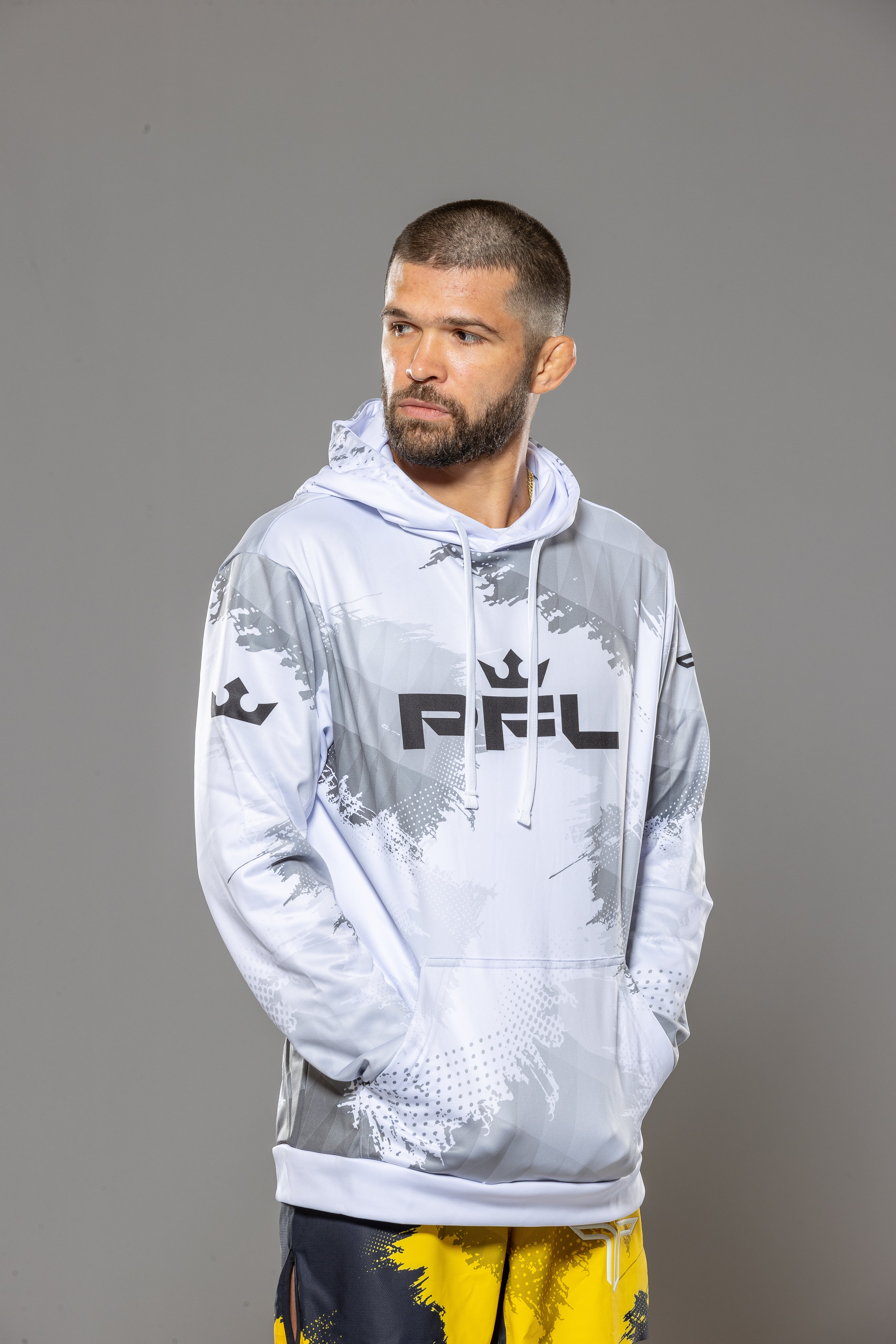 Kaos Camo Fighter Hoodie - White