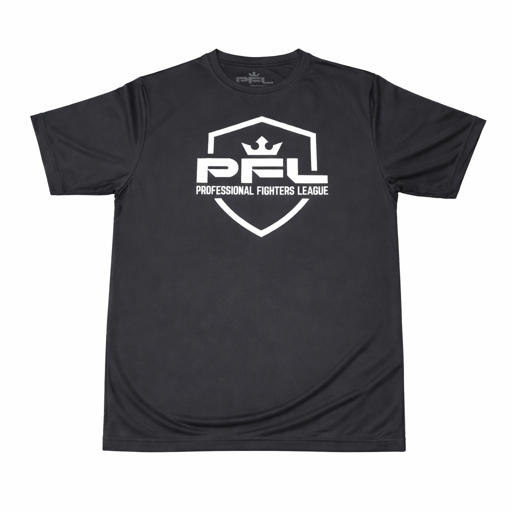PFL Shield Logo Performance Poly Black T-Shirt