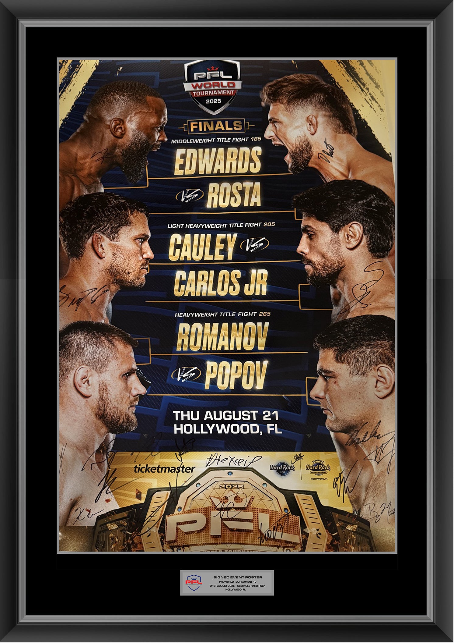 PFL WORLD TOURNAMENT 10 Signed Event Poster