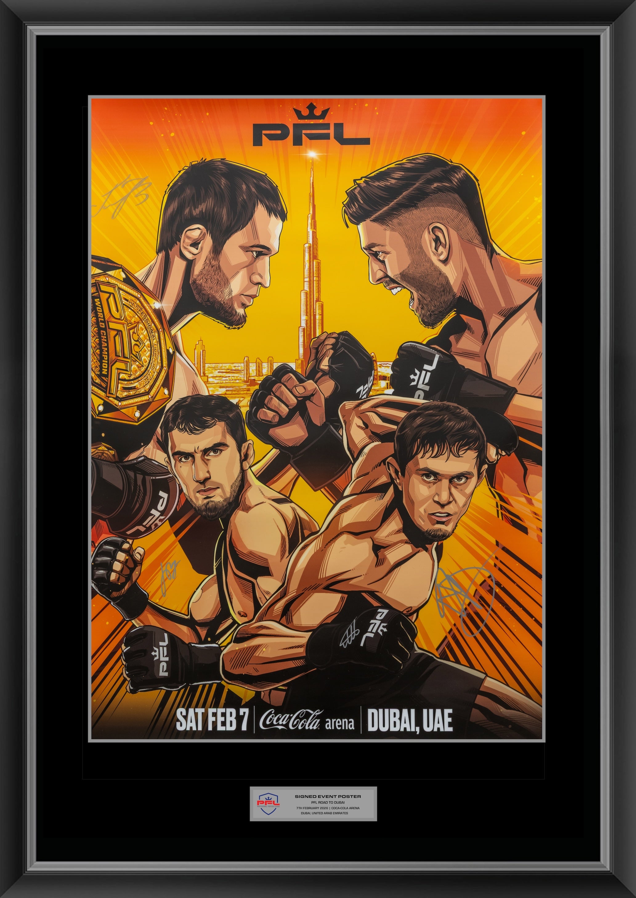 Limited Edition PFL ROAD TO DUBAI Signed Event Poster 2026