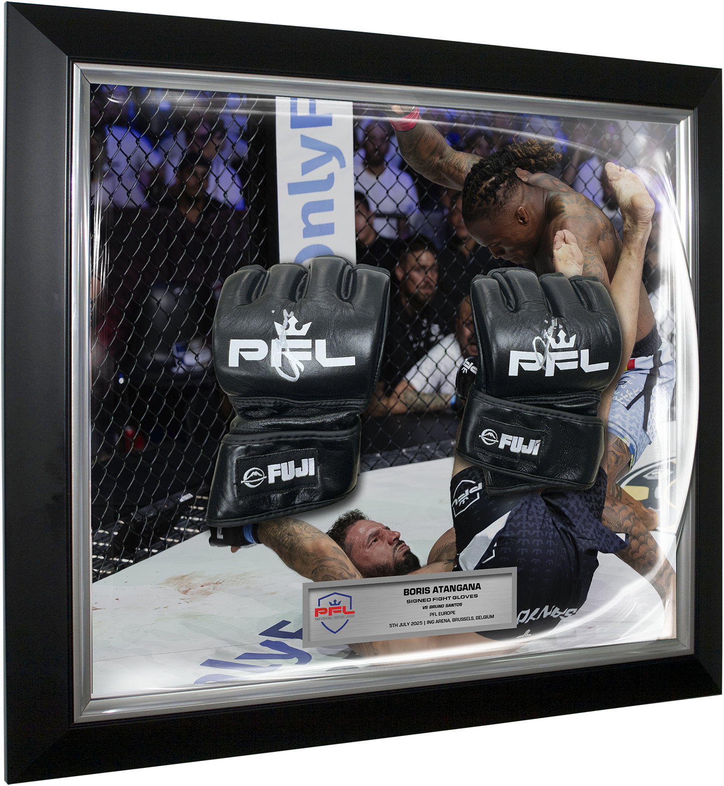 Boris Atangana Signed Fight Worn Gloves