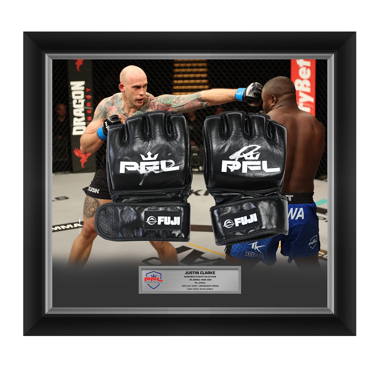 Justin Clarke Signed Fight Worn Gloves