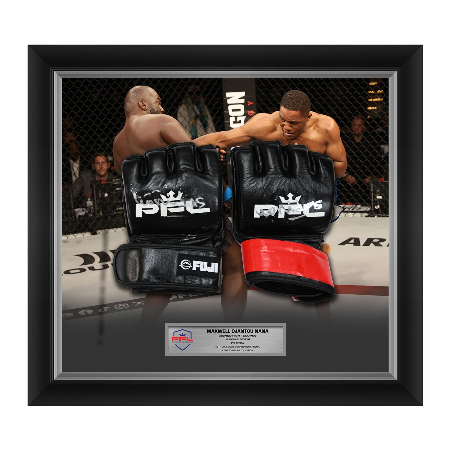 Maxwell Djantou Nana Signed Fight Worn Gloves