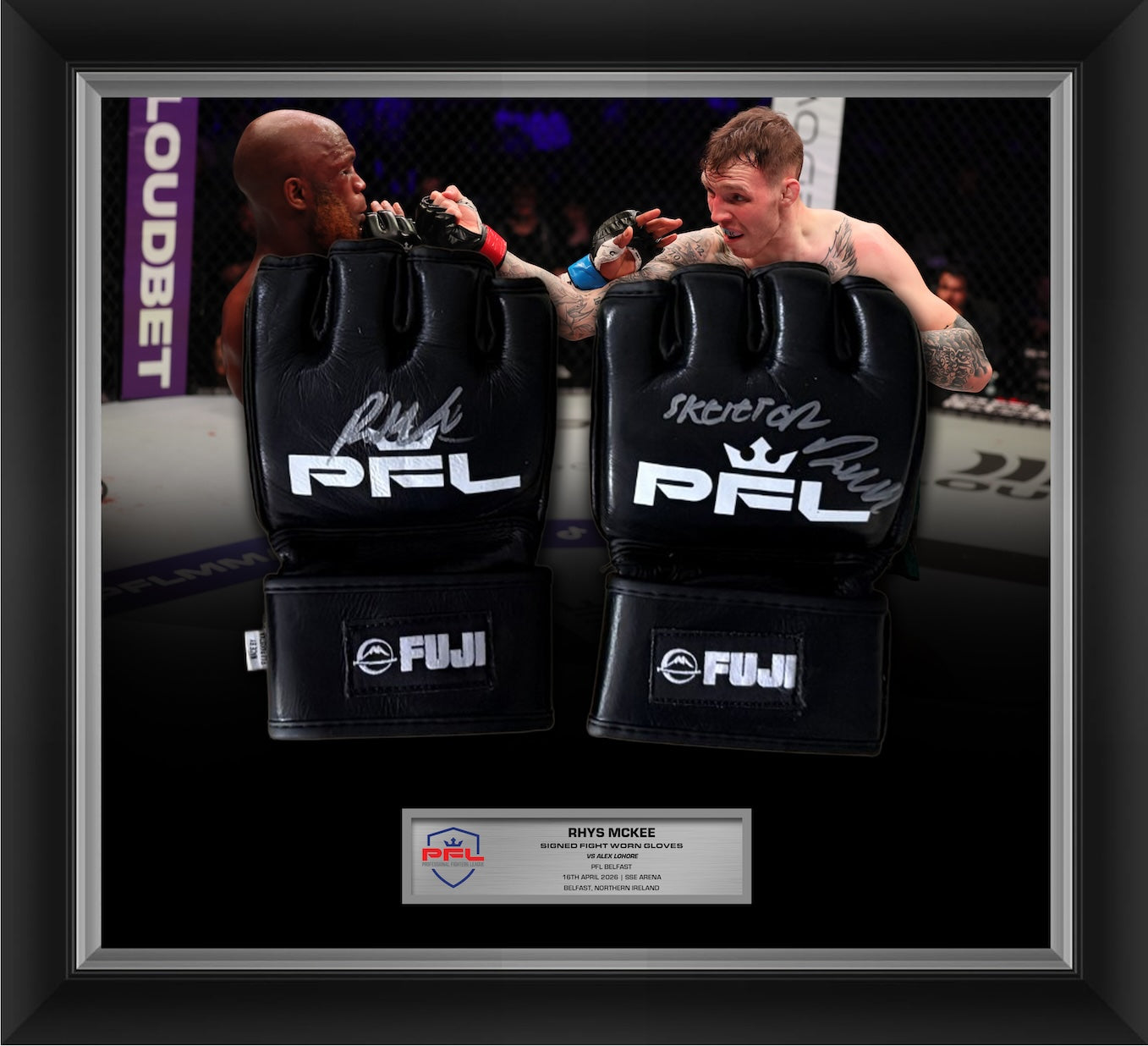 Rhys McKee Signed Fight Worn Gloves Belfast 2026