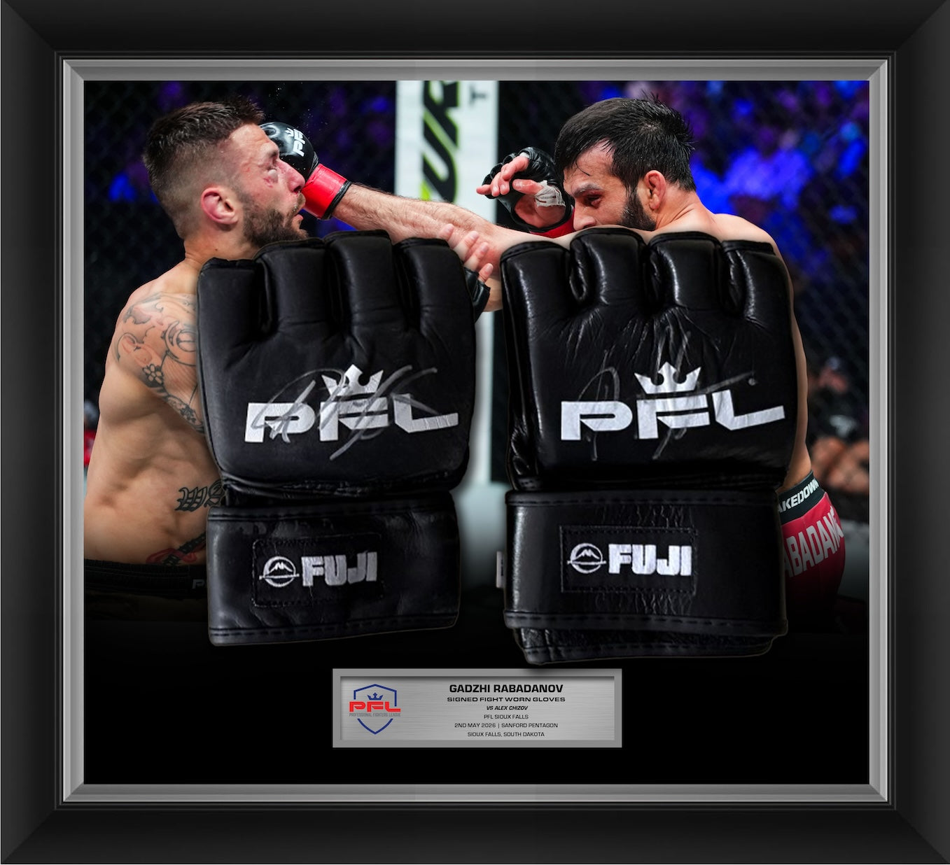 Gadzhi Rabadanov Signed Fight Worn Gloves Sioux Falls 2026