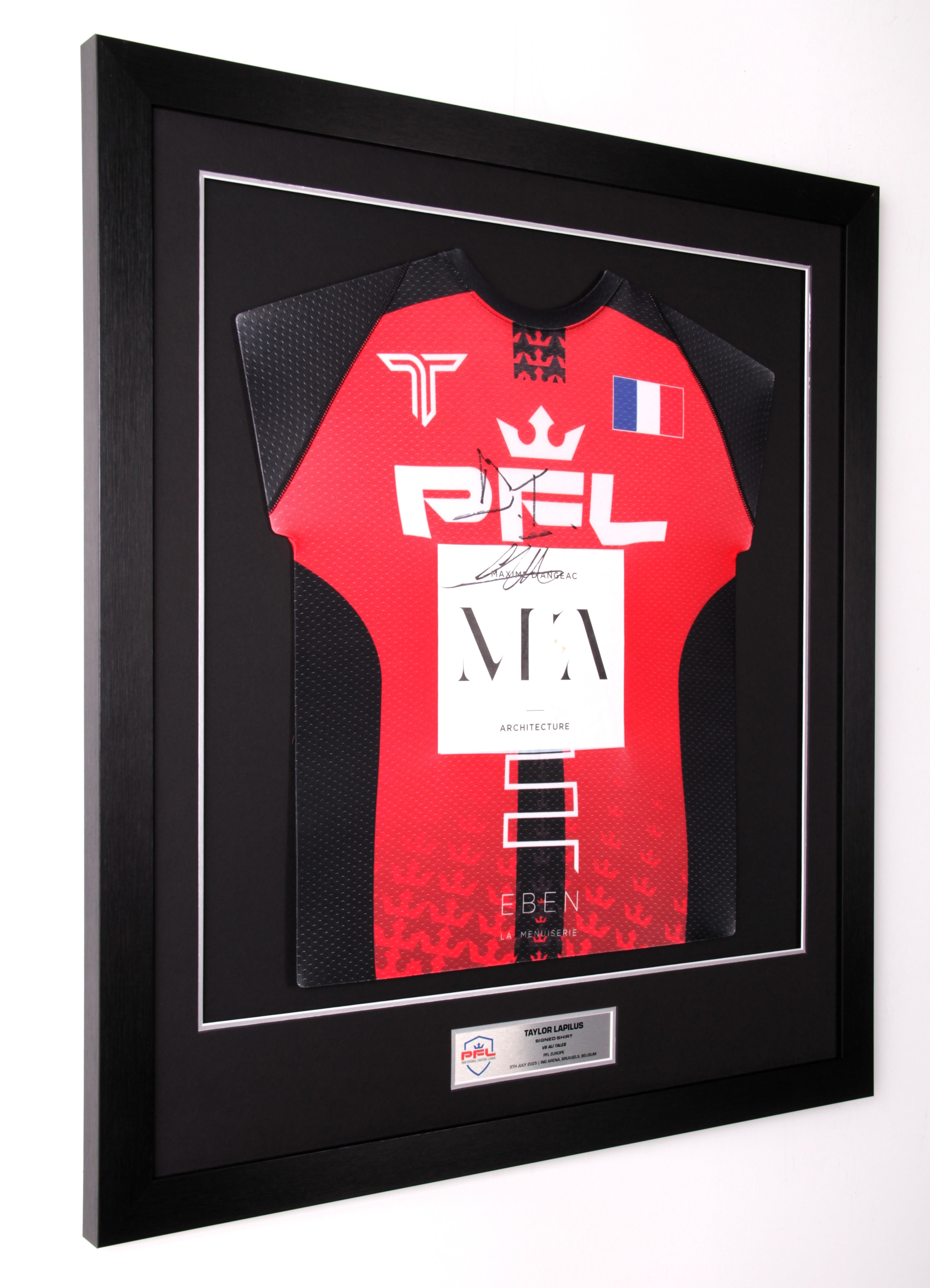 Taylor Lapilus Signed Fight Worn Shirt