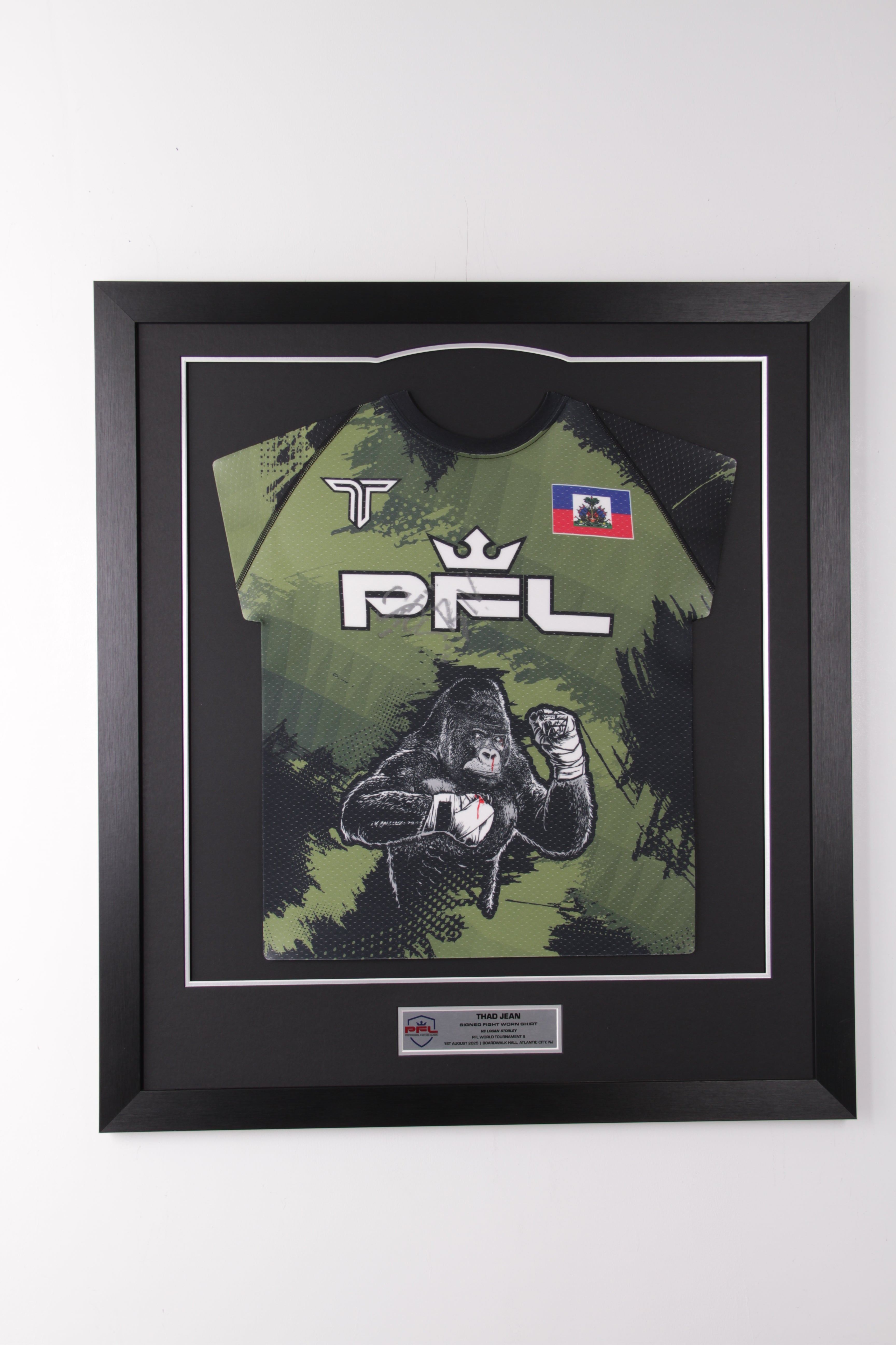 Thad Jean Signed Fight Worn Shirt