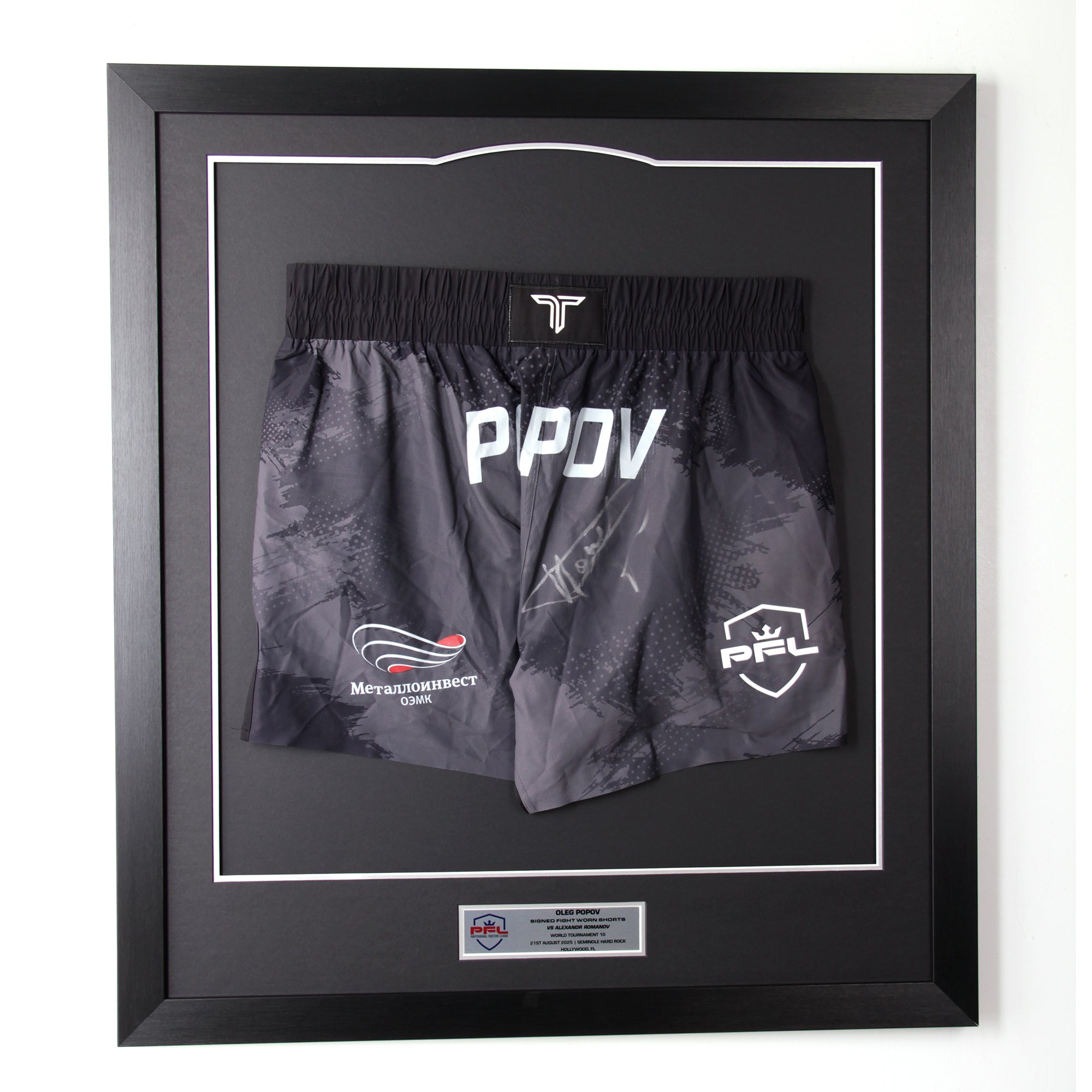 Oleg Popov Signed Fight Worn Shorts