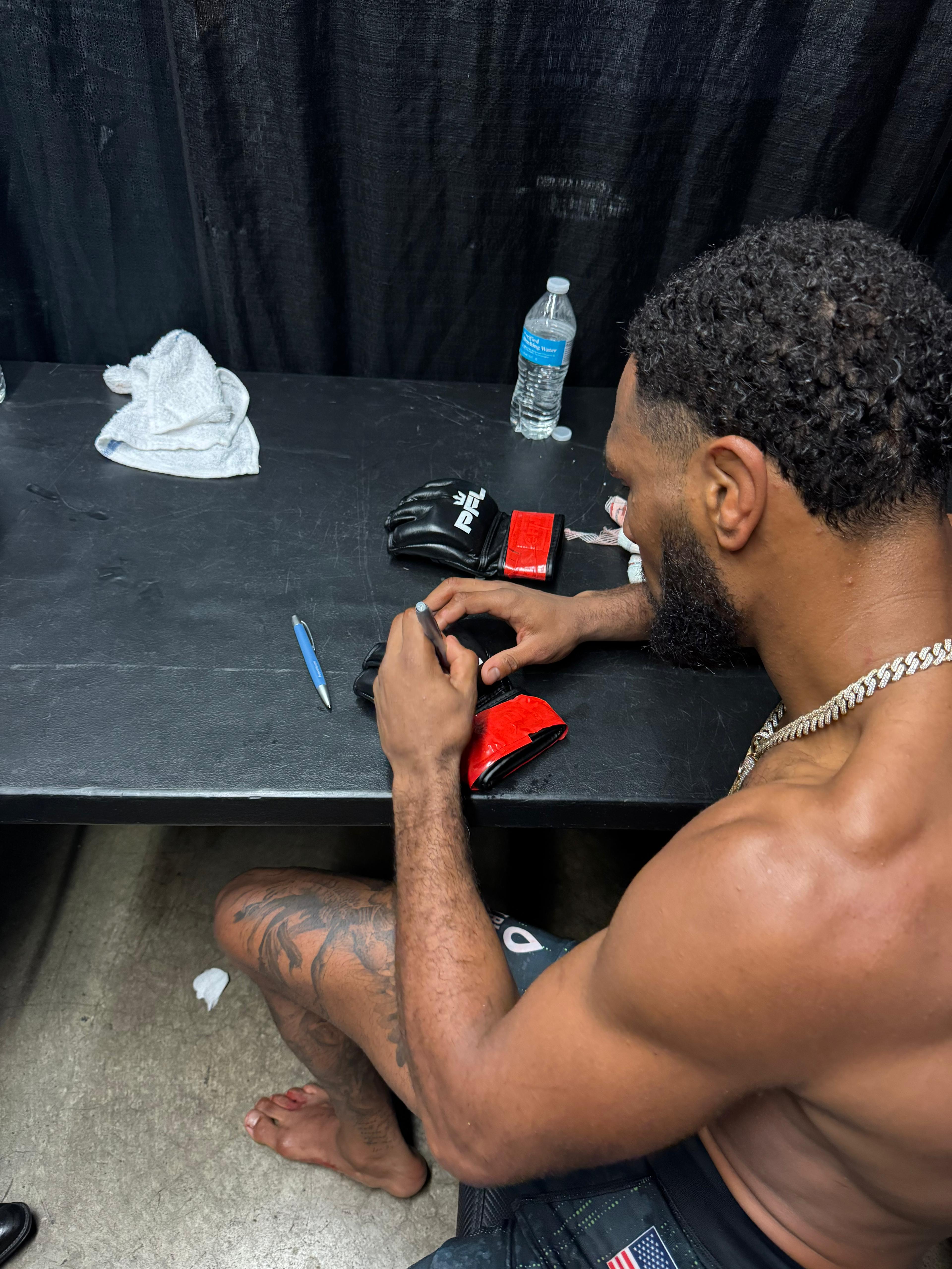 COMING SOON A.J. McKee Signed Fight Worn Gloves San Diego 2026